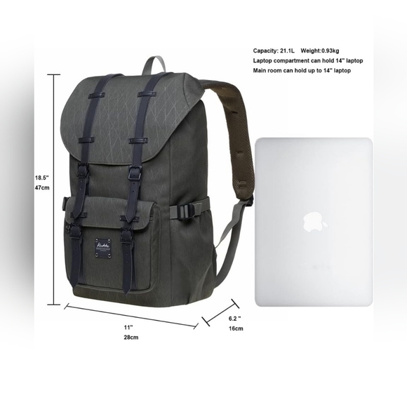 🔥KAUKKO🔥 Laptop Travel Backpack🔥 Outdoor Rucksack Fits 15.6 Inch Laptop NWT - Picture 4 of 7